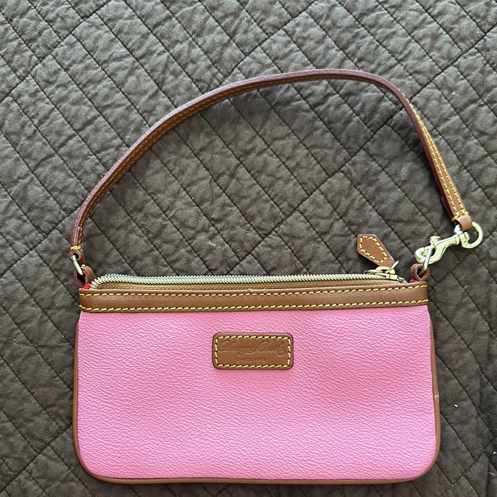 Dooney & Bourke Pink and Brown Clutch Wristlet